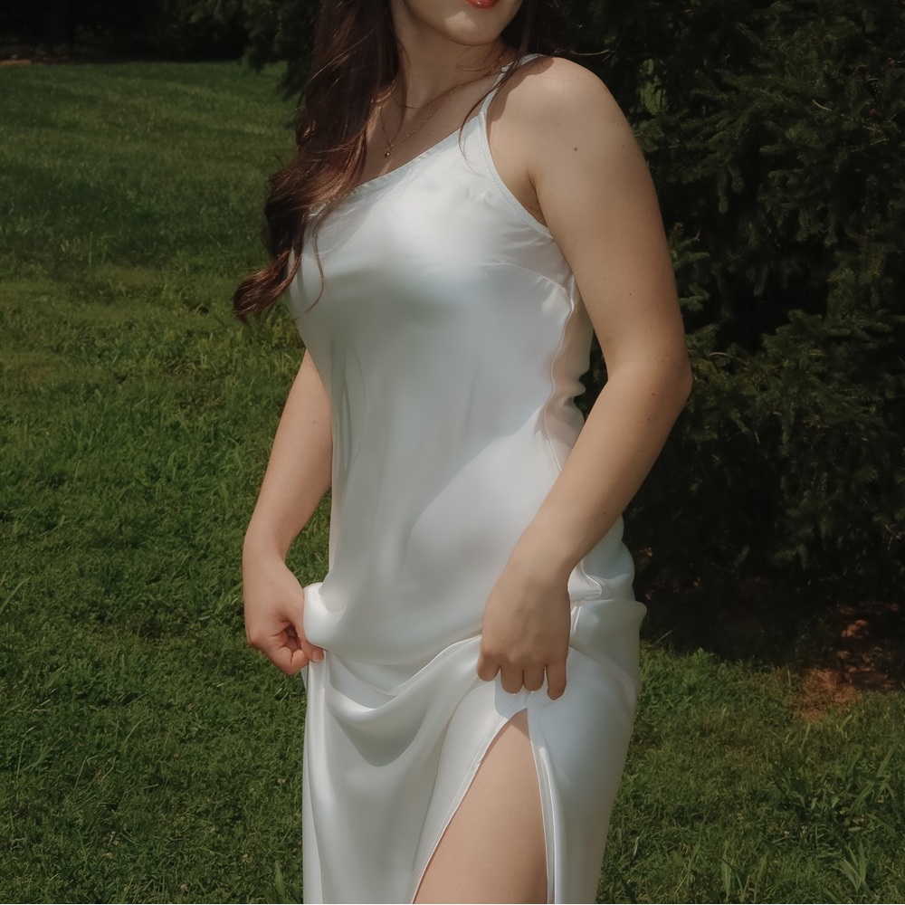 Forever 21 White Satin Chemise